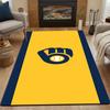 Baseball Glove Icon On Yellow Background Patterned Carpet, Non Slip Mat Suitable for Living Room and Bedroom Sofas