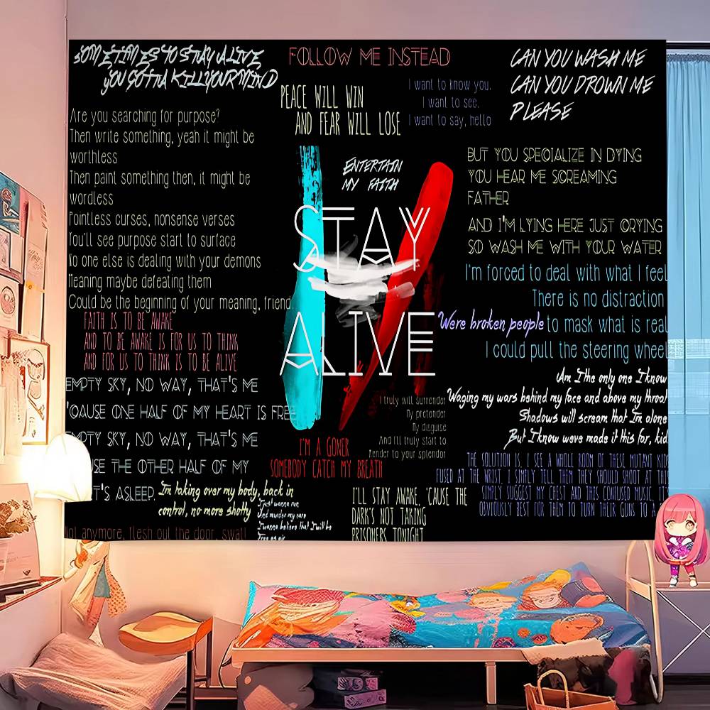Band TTwenty OOne PPilots Anime Wandteppich Hängend Tarot Hippie Wandteppiche Schlafsaal Heimdekoration