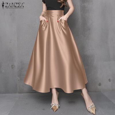 Γυναικείες Καλοκαιρινές Casual Φούστες Α-γραμμής από Μιμητικό Σατέν