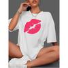 Western Style Fashion Casual Loose Round Neck Print Short Sleeve T-shirt Top Loose Printed T-shirt