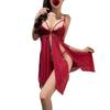 Sexy lingerie sexy lace one-piece skirt seduction hot hollowed-out suspender nightdress petal skirt transparent pajamas