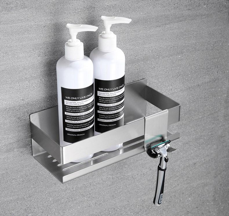 Moisture-Resistant, Anti-Corrosion 304 Stainless Steel Nail-Free Bathroom Shelf