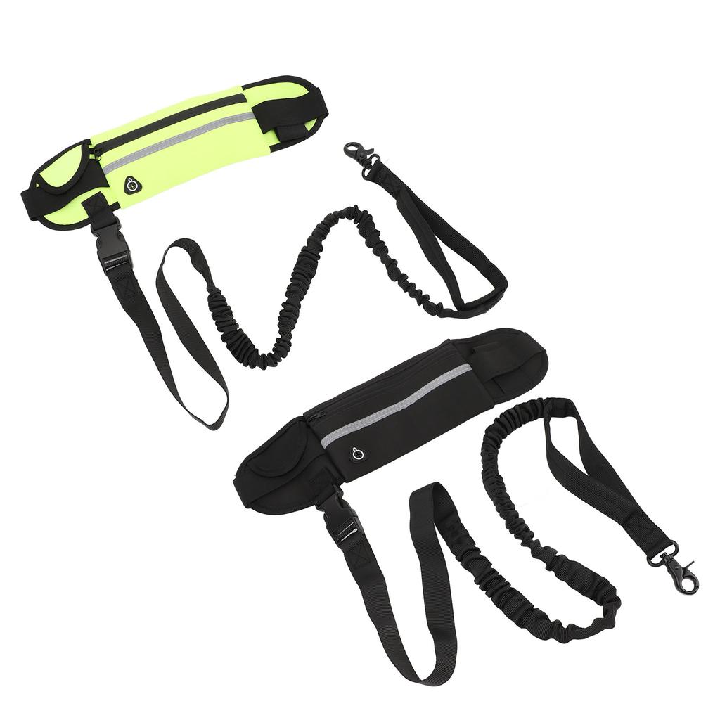 Hundelaufleine-Gürteltasche, reflektierende elastische Nylon-Hundeleine, Hüfttasche für Spaziergänge im Freien