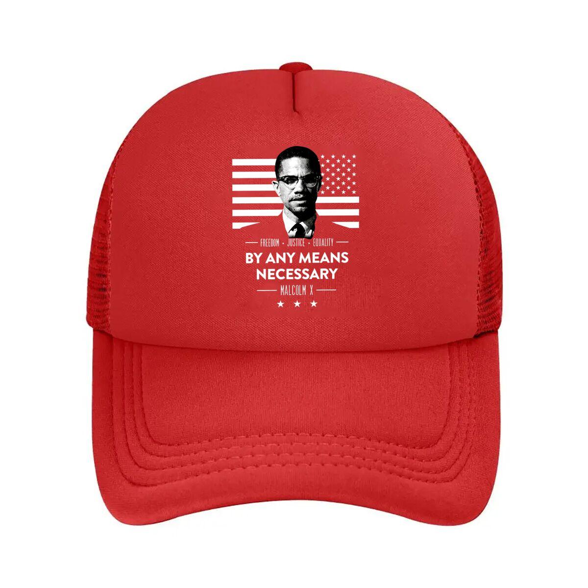 

Malcolm X Themed Graphic Mesh Baseball Caps Unisex WoUnisex Retro Sun Breathable Snapback Caps Dad Spring Hats One Size