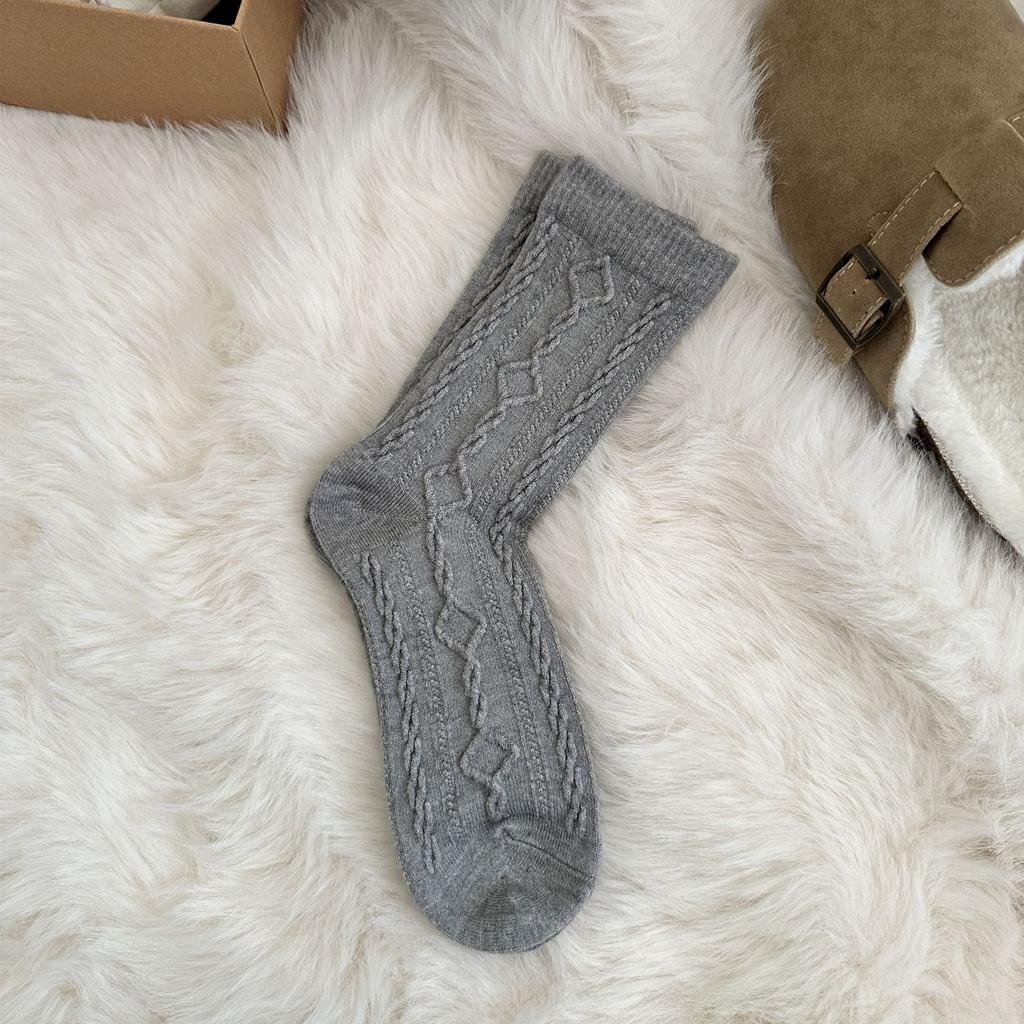 Cartoon Puppy Wool Socks Children Korean Tide Cute Medium Tube Socks Thickened Warm Cashmere Stacking Socks Stockings