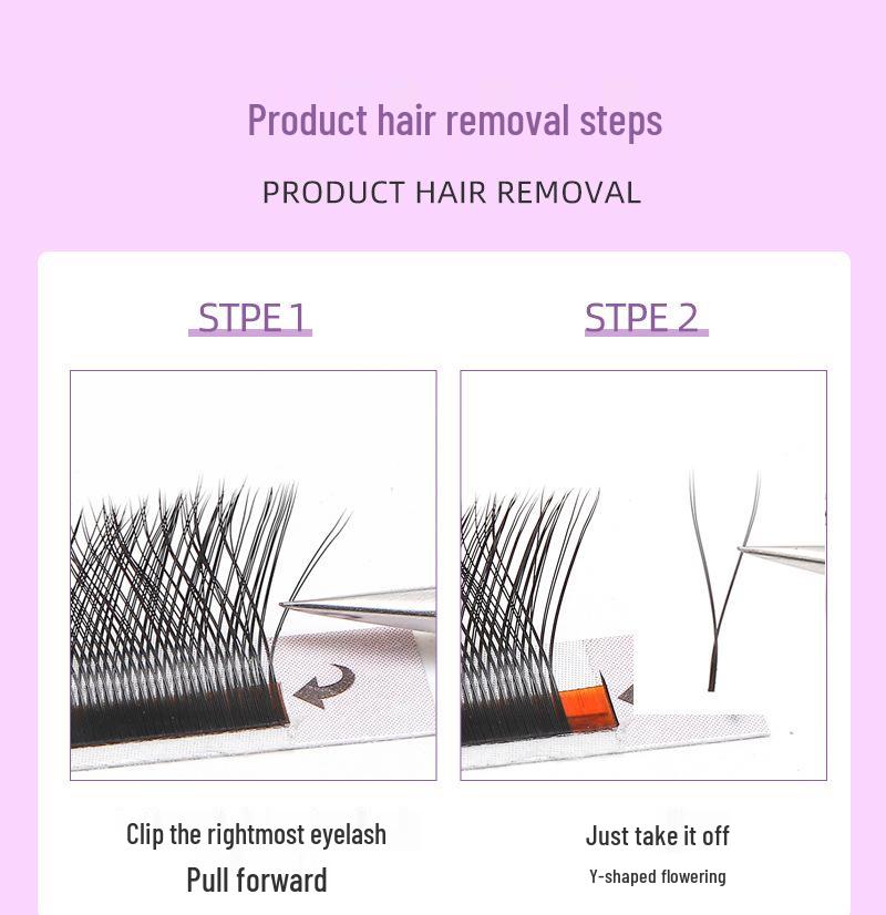 0.07Y-Typ Geklebte Wimpern: Verwicklungsfrei, Verwurzelt, YY Love Webweben, Florale Bepflanzung.