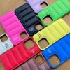 Coque de téléphone style doudoune chaude avec couverture en similicuir Sangle réglable iPhone 14 13 12 11 X XR XS Max Pro Mini