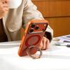 iPhone 17 Tech Fabric Magnetic Stand Case, Solid Color, 360° Rotating for Apple 16 Pro Max