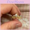 Stunning Crown Ring With Exquisite Zirconia Stones Adjustable Open Design Fashionable Jewelry Gift