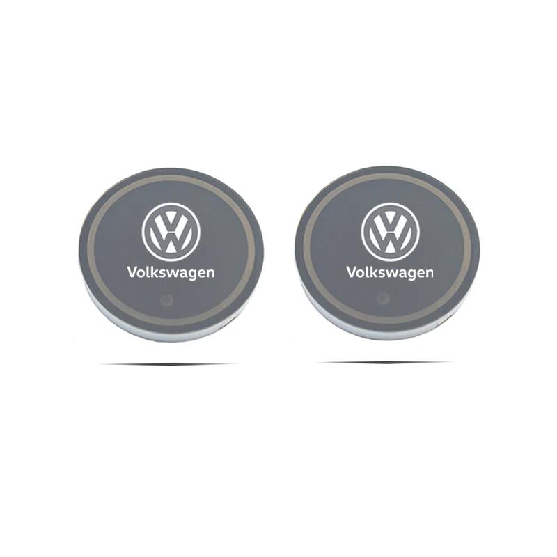 

VW GTI GOLF 2026 Hot For VW VOLKSWAGEN Color Luminous Car Water Cup Coaster Holder Car Led Atmosphere Light For Volkswagen Golf