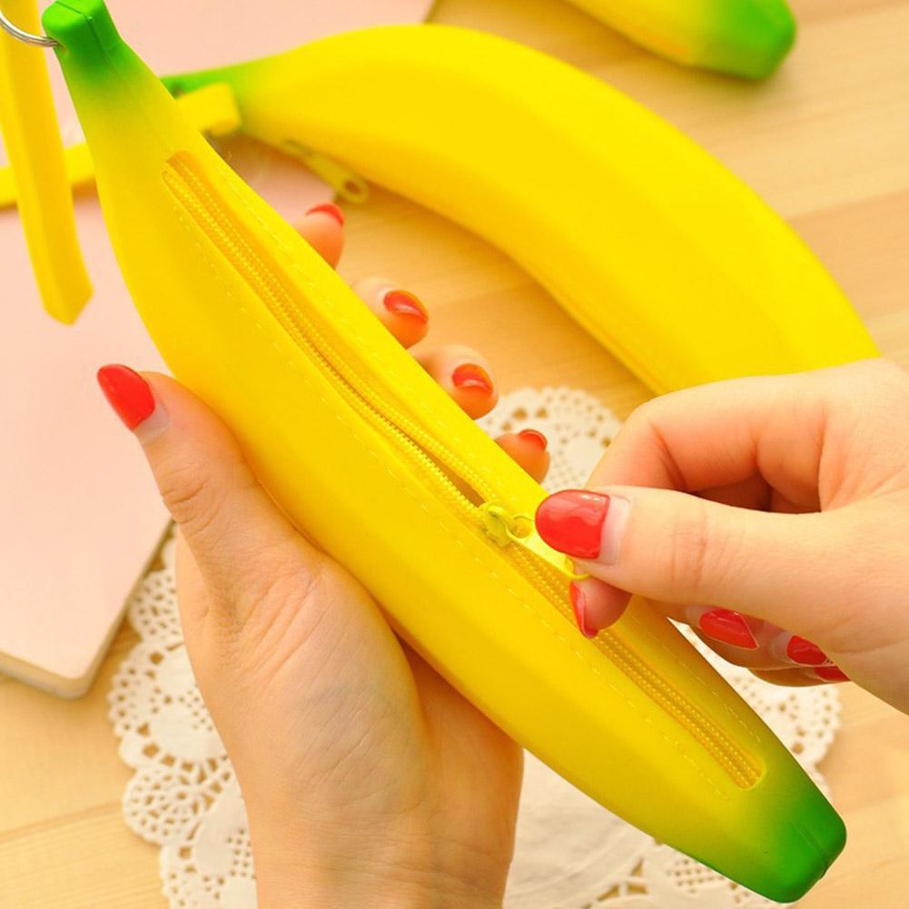 Cute Kawaii Banana Silicone Coin Purse Jelly Coin Purse Wallet Key Earphone Organizer School St Y4D9
