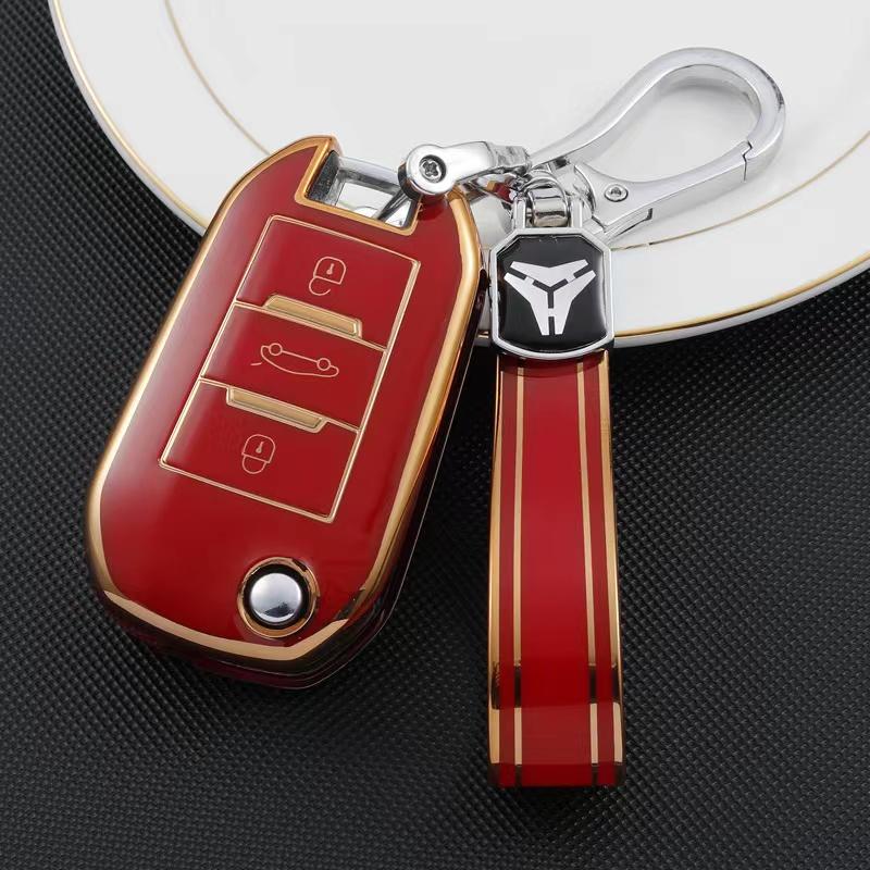 TPU Car Remote Key Case Cover Shell For Peugeot 208 107 206 306 307 308 2008 3008 4008 5008 RCZ Citroen C1 C2 C3 C4 C5 CACTUS C8