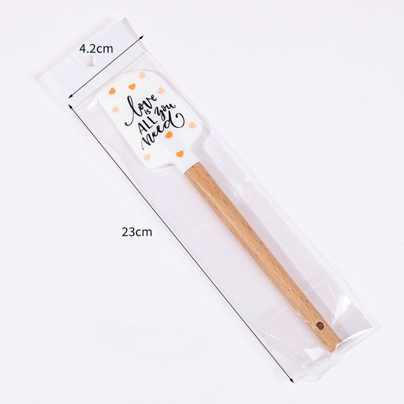 Silikon-Spatel-Set mit Holzgriffen, lebensmittelecht, antihaftbeschichtet, für Kochen, Backen, Mischen, Verteilen, hitzebeständige Utensilien