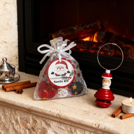DIY Christmas Button Ornament Making Set Stacked Button Craft Kits Christmas Tree/Santa/Snowman/Angel Hanging Decoration