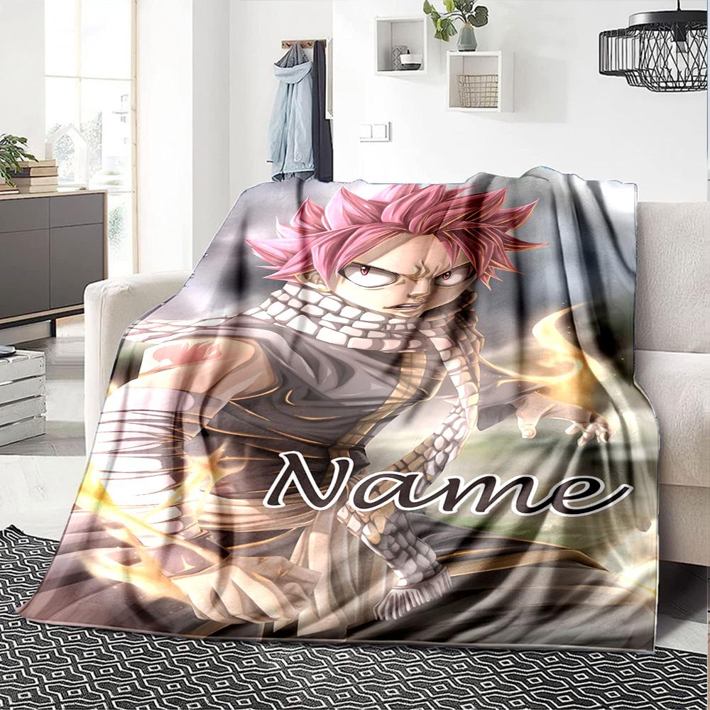 Customizable Fairy Tail2 Throw Blanket – Personalized Name, All-Season Cozy Snug Blanket, Machine Washable, Personalized Blanket