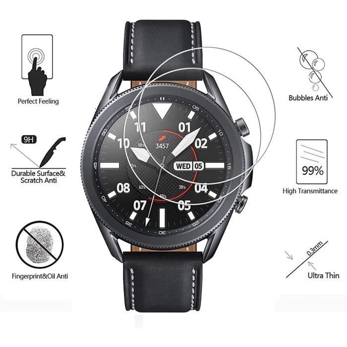 Verre Trempé pour Samsung Galaxy Watch 3 45mm [Pack 2] Film Vitre Protection Ecran Montre Connectée Phonillico®