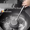 Non-Scratch Long Handle Stainless Steel Pot Cleaning Brush with Steel Wool