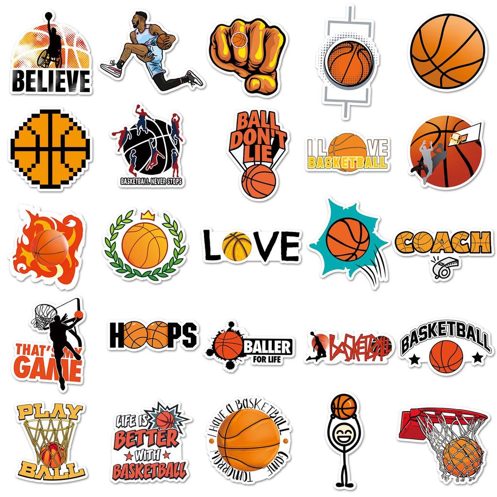 50 Waterproof Basketball Stickers for Luggage, Scooters, Computers & Tablets