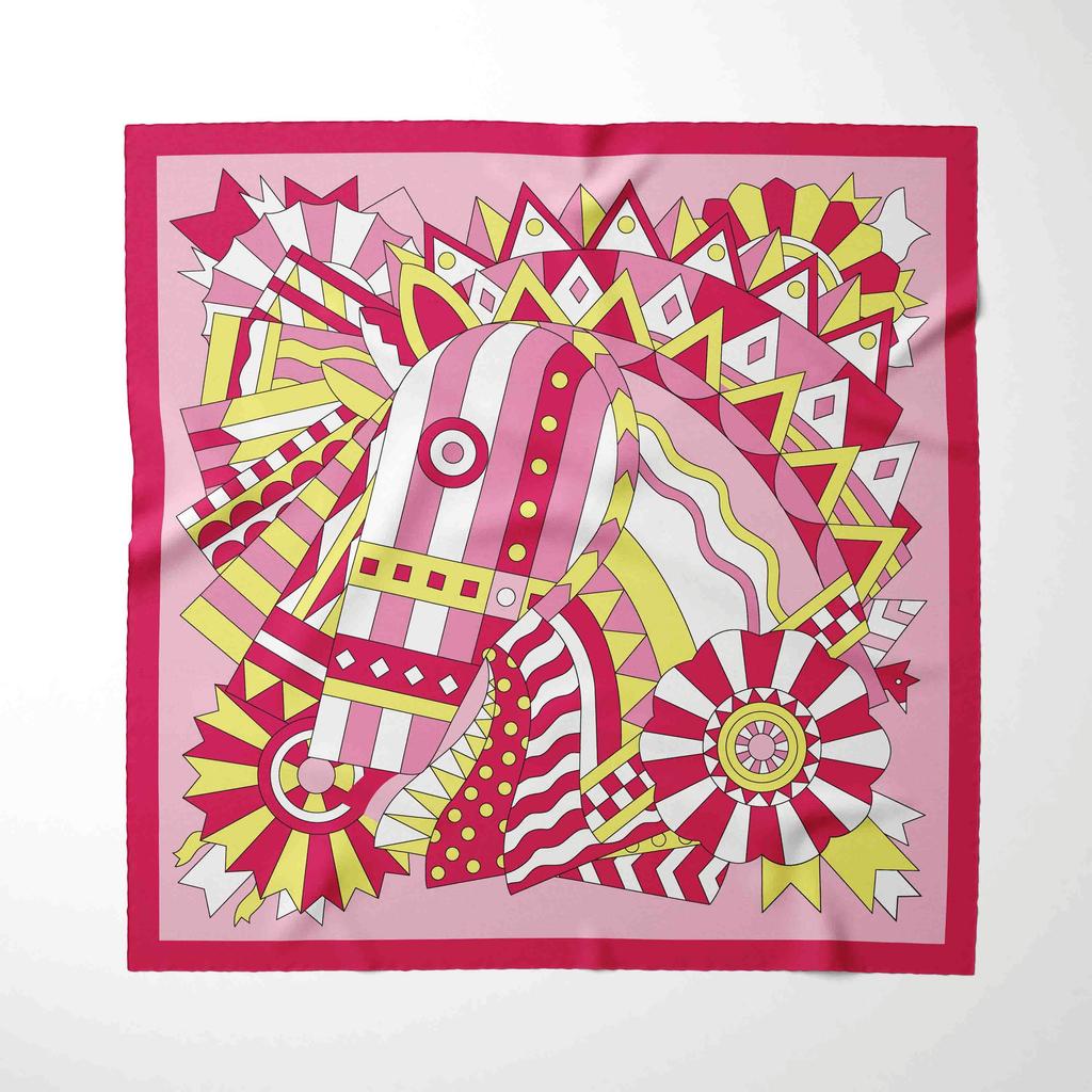 Luxury Design 70*70cm Horse Print Silk Square Scarf Women Soft Satin Hairband Neckerchief Hijab Headband Foulard Gift