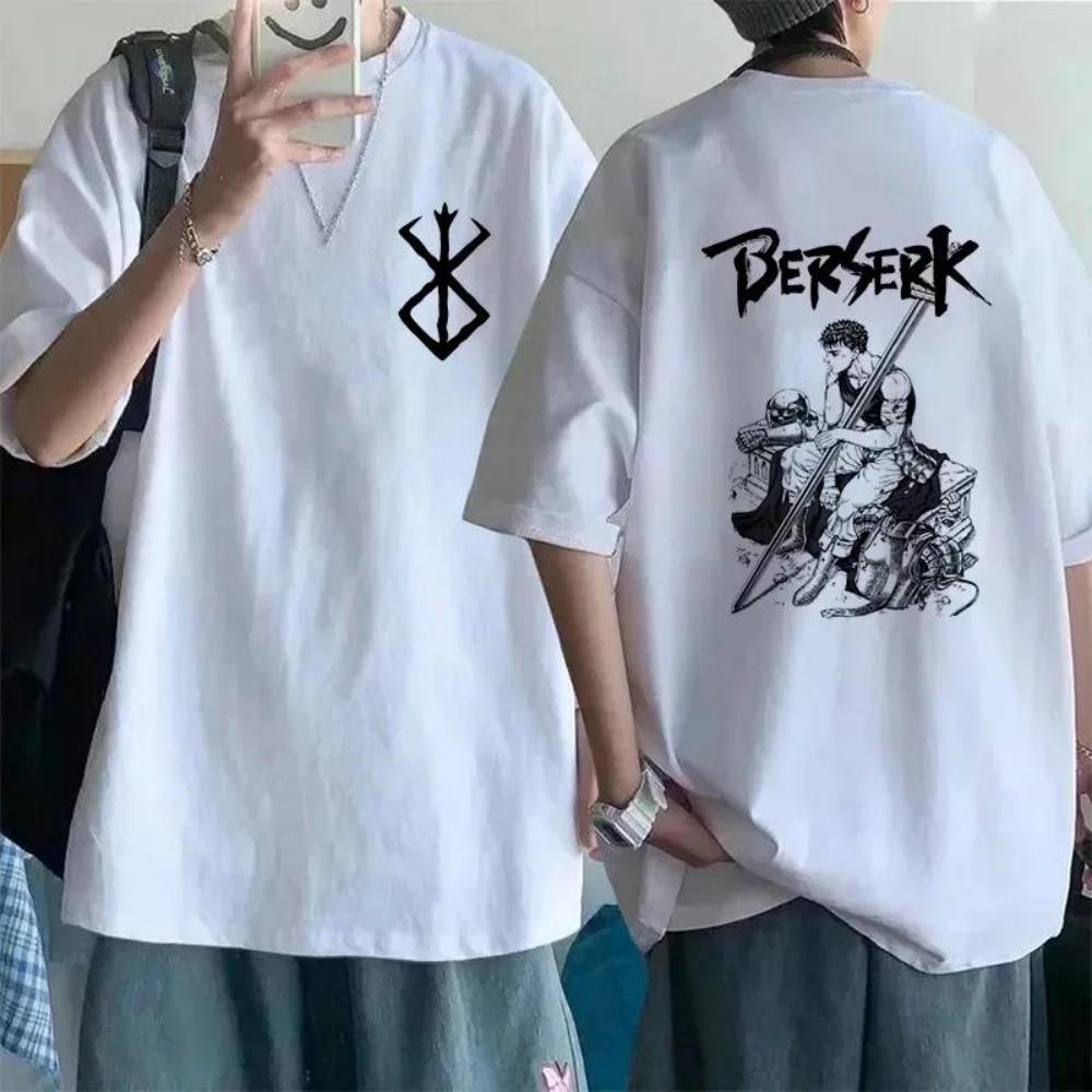 

Футболка больших размеров с японским аниме Harajuku Berserk Guts Eyes Print Funny, графическая футболка, уличная футболка Manga, топ, футболки в стиле хип-хоп S чёрный