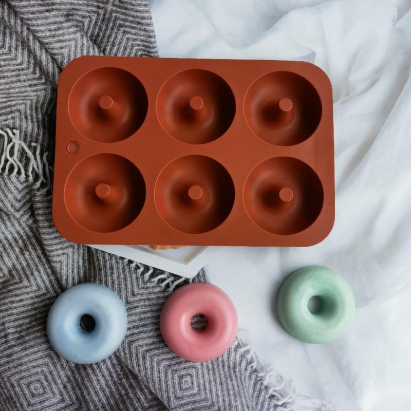 6 Holes Silicone Donut Mold Bagel Pan Non Stick Baking Heat Resistance Mould Doughnut Maker Pan Baking Tool