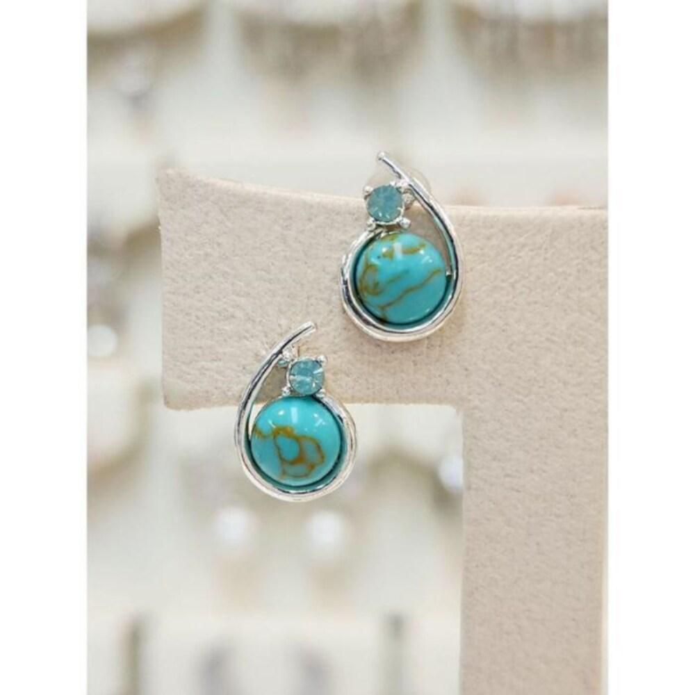 Volare Savezone03 Volare Comillas Turquoise Silver Needle Earrings Savsss1552 (15923089)