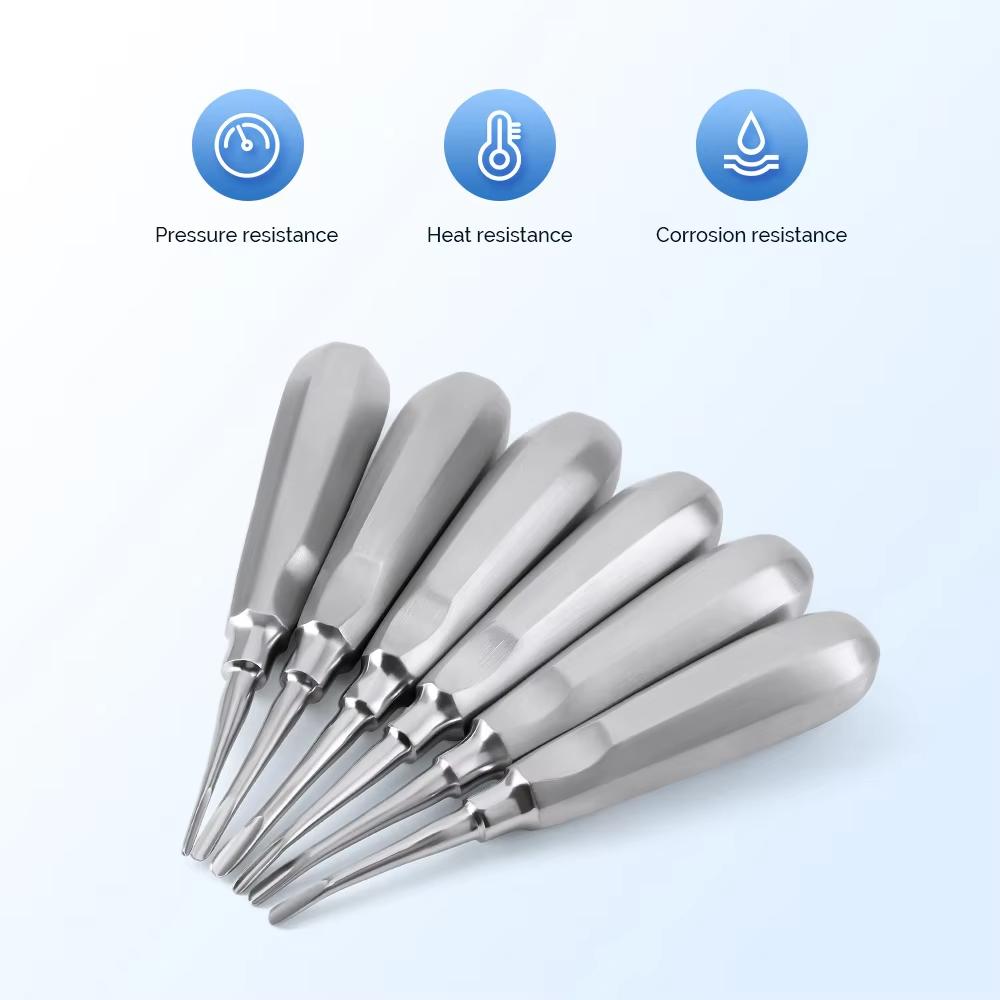 1Pc Dental Extraction Elevator Stainless Steel Tooth Dentist Tool Stright Curved Root Elevator Minimally Invasive Dentistry Tool