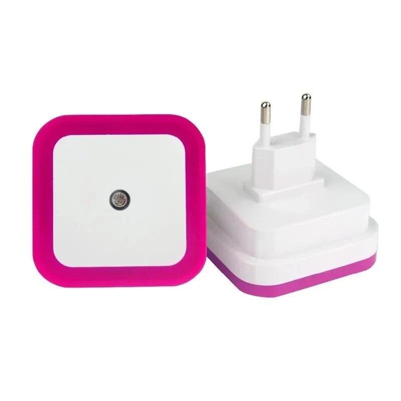 

Light Control Wireless Sensor LED Night Light EU/US Plug Mini Square Lamp for Baby Kids Bedroom Corridor Lighting Bedroom Light EU червоний