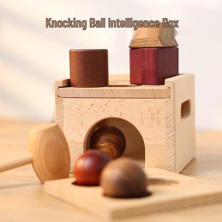 

Montessori Wooden Shape Matching Puzzle & Knocking Ball Toy for Toddlers