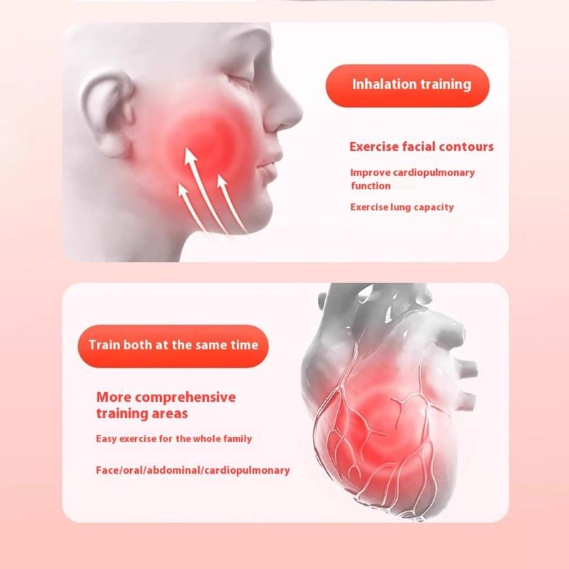 Портативний тренажер для дихання з опором Пристрій для тренування об'єму легенів Тренажер для м'язів живота Для домашнього спортзалу Простий у використанні