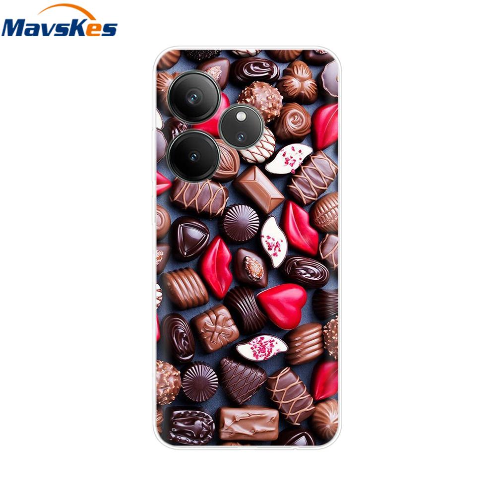 For Realme GT 6T Case Soft TPU Clear Painted Back Cover For Realme GT 6 Case GT6 6T Transparent Bumper RealmeGT6 Cute Protector