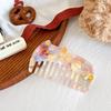 Korean Acetate Wide Tooth Comb for Women  Vintage Cute Cat Design Travel Portable Leopard Print Anti Static Kids Hair Comb