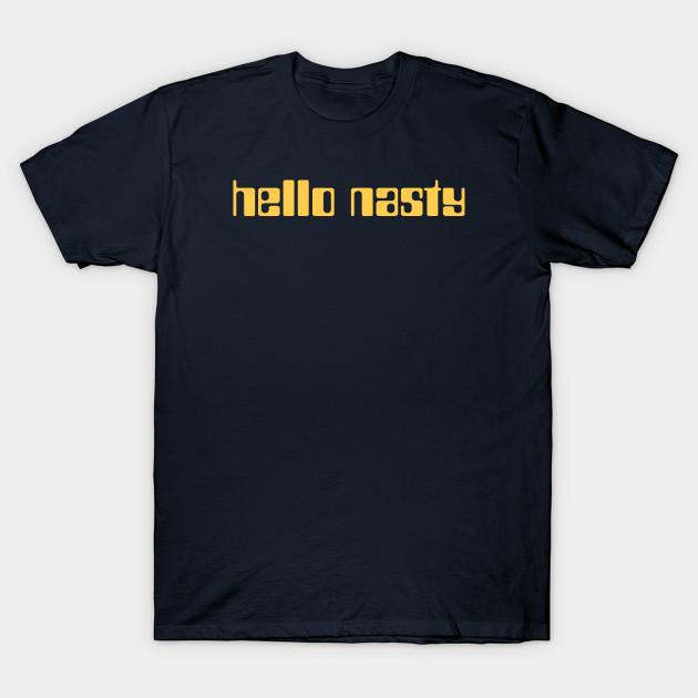 

Men Black Print T-shirt Hello Nasty No-Cut Transfer Paper Print Cotton Tshirt S Темно-синій