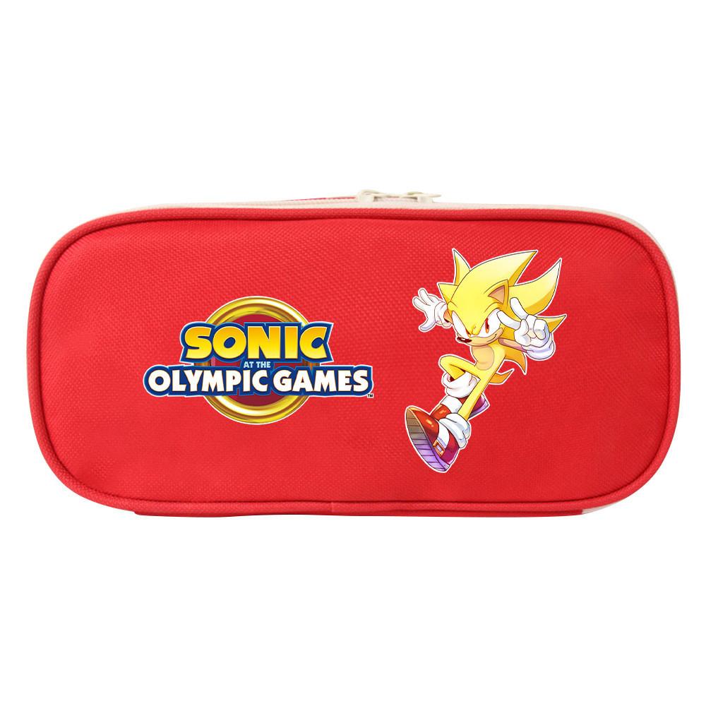 Sonic The Hedgehog Student Pencil Case Canvas Large Capacity Zipper Pen Bag For School Supplies And Teen Gift
