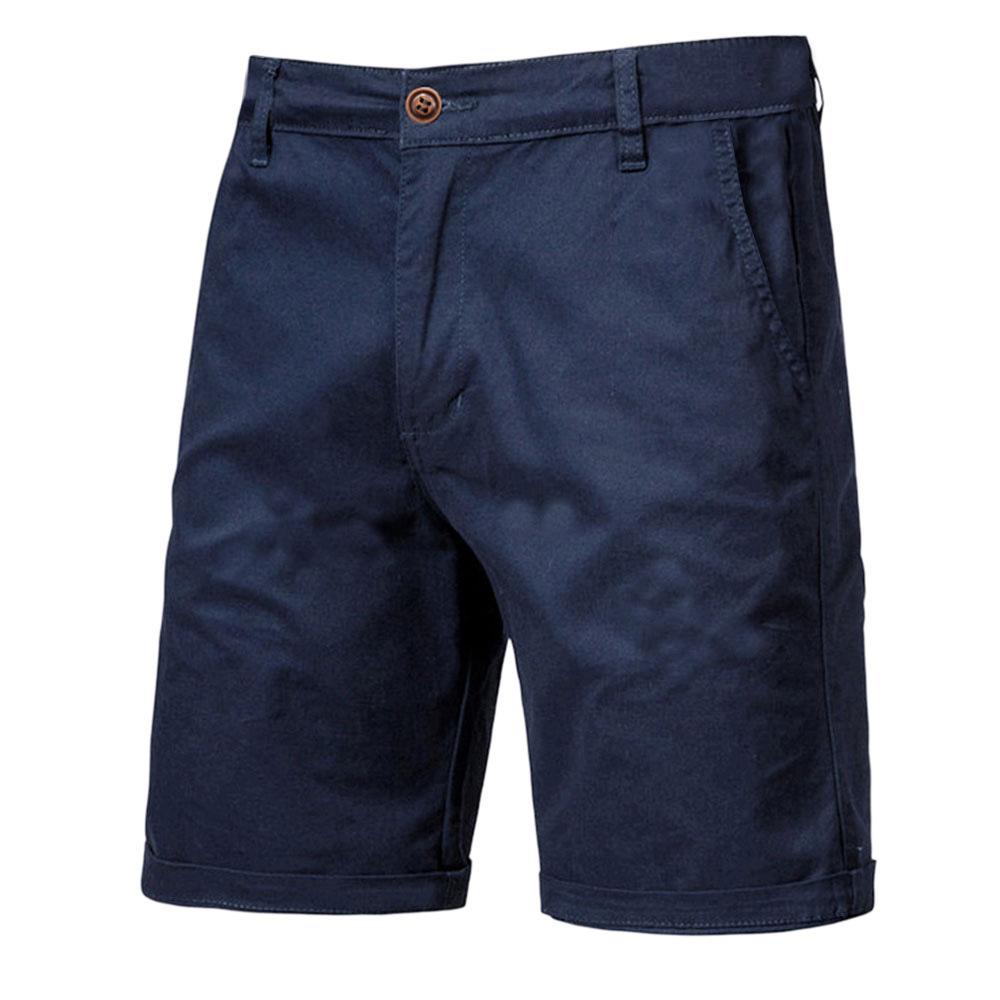 Sommer Baumwolle Uni Shorts Herren Hohe Qualität Lässig Business Sozial Elastischer Bund Herren Shorts Badeshorts Gerade Fünf-Punkt-Hose Werkzeugshorts Herren