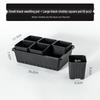 Small Black Square Succulent Seedling Tray - Thickened Plastic Pot Stand & Water Catcher