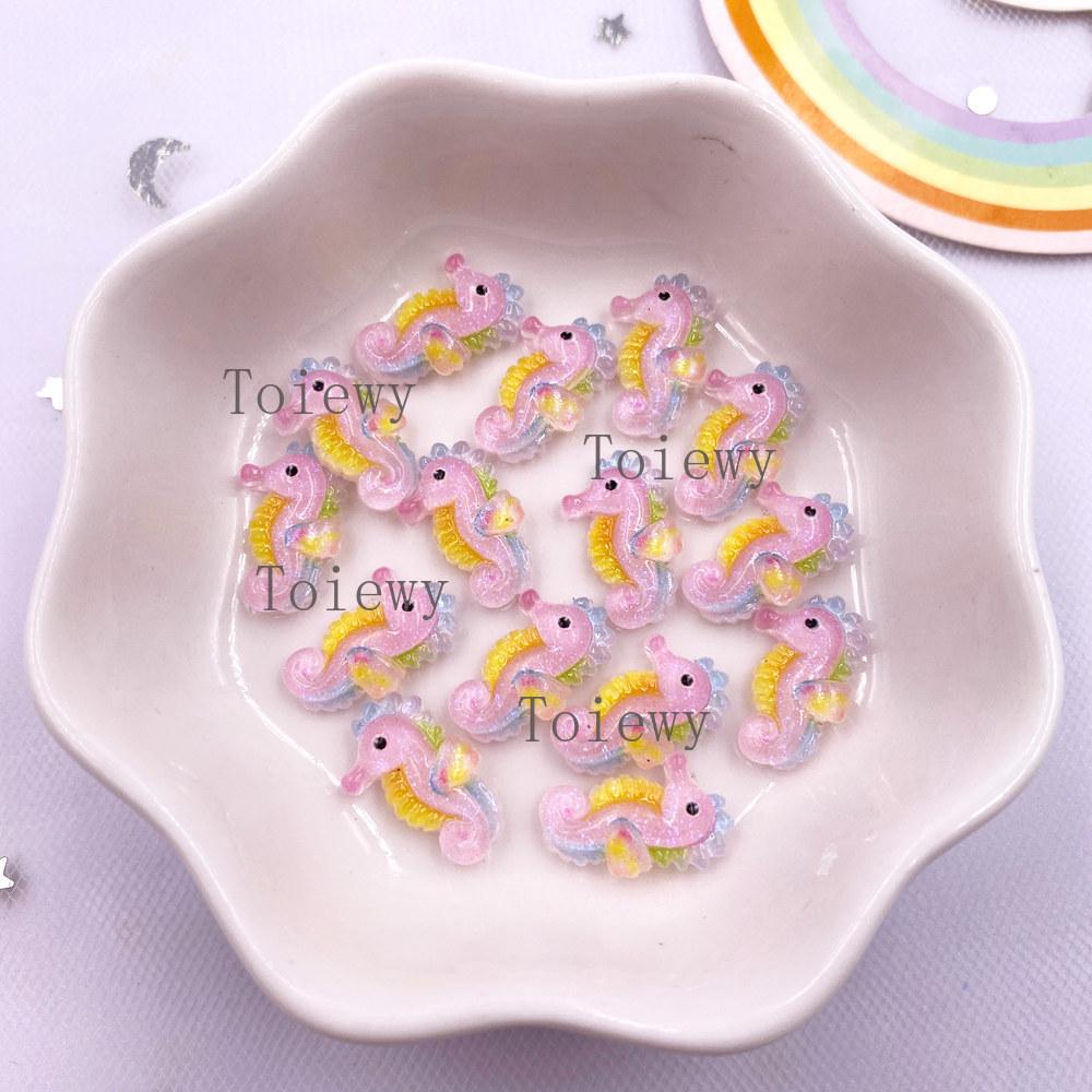 50pcs Resin Mini Colorful Mermaid Tail Shell Starfish Seahorse Conch Flatback Rhinestones Figurine Nail Art DIY Scrapbook Crafts