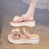 Cool slippers 2025 summer new fashionable small fresh flower thick-soled foot cover casual sandals spot women's shoes