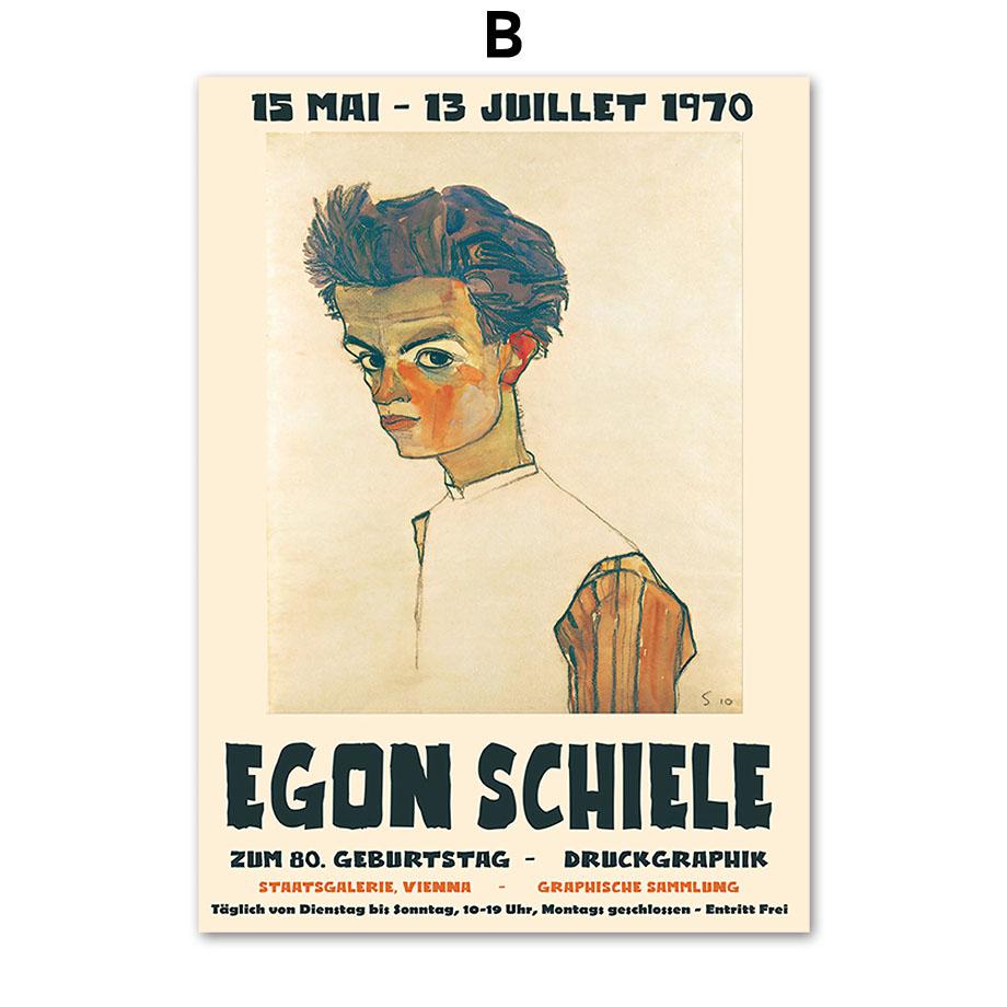 Egon Schiele wystawa szkice portret plakaty skandynawskie malarstwo ścienne na płótnie i druki zdjęcia ścienny do wystroju salonu