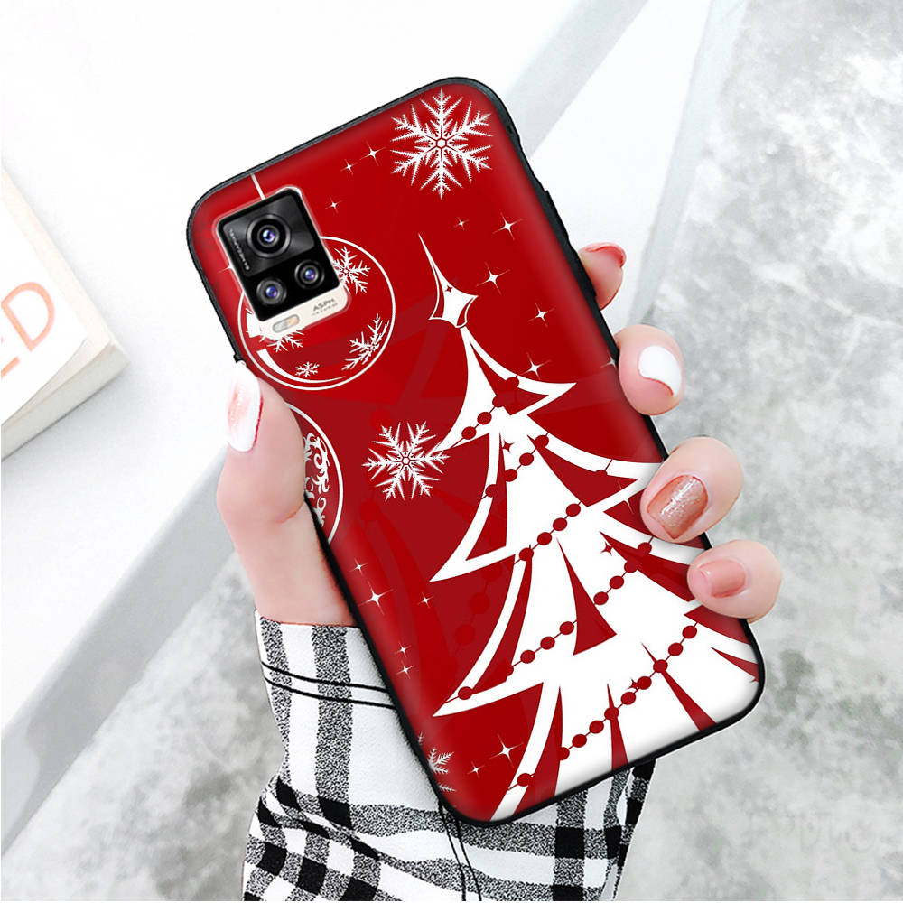 Black Case for Xiaomi Redmi 13C Note 9 iPhone XR 7 8 14 15 11 12 13 X XS Pro Max Samsung A25 S23 S24 FE Ultra Plus Christmas Tree