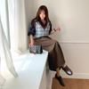 New ArriVals Open Run Women Big Check Colorblock V Neck Knit Vest