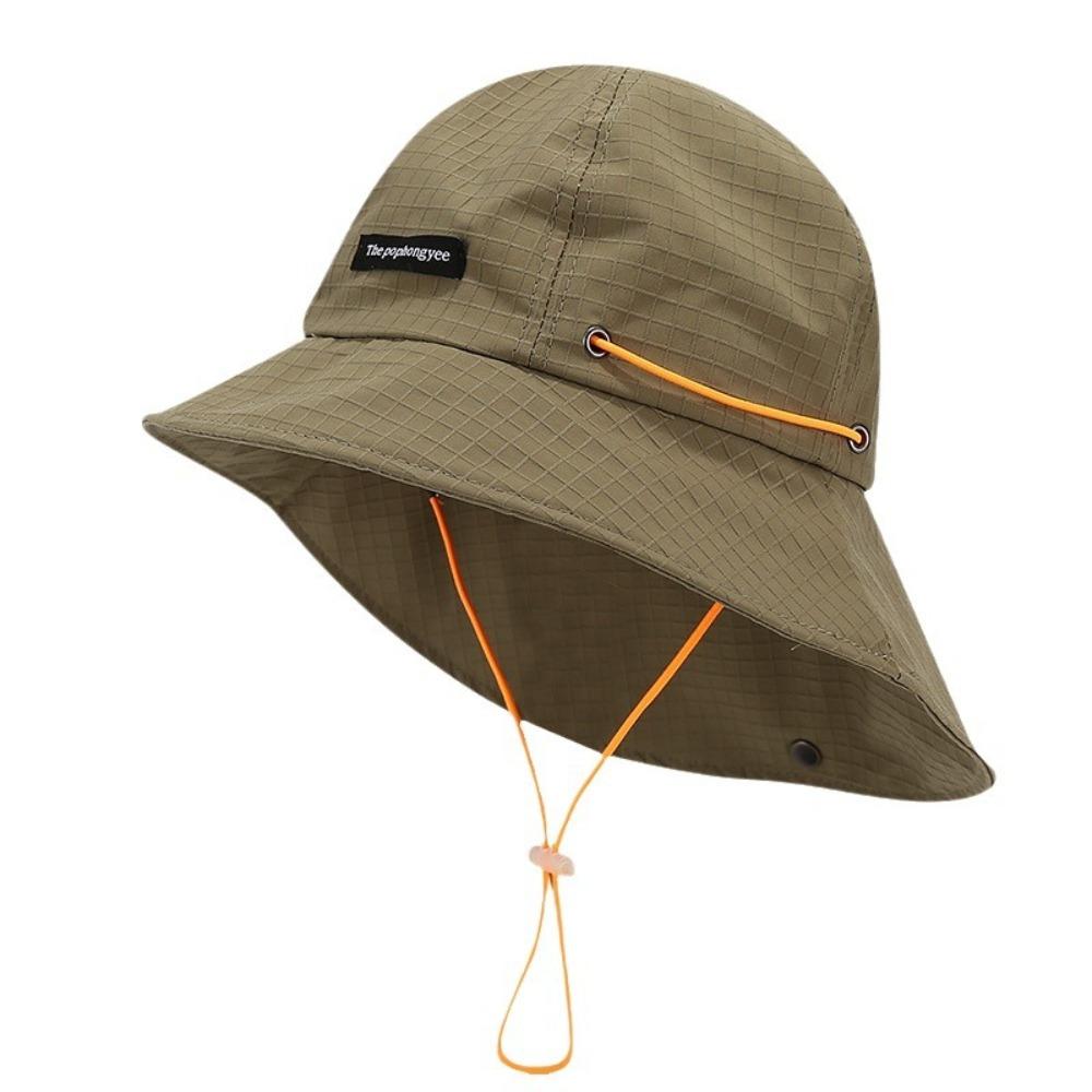 Solid Color Drawstring Fisherman Hat Quick-drying Hiking Hat Fashion Wide Brim Sun Hat  Camping