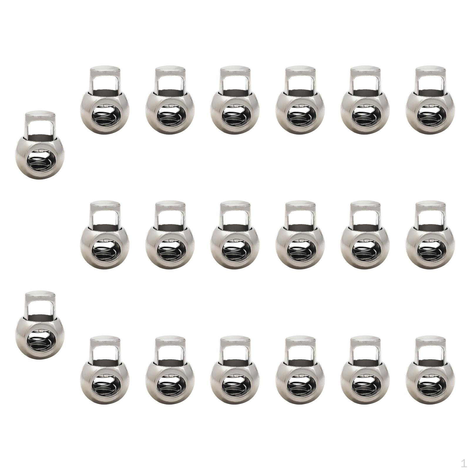 

20 штук металлических фиксаторов шнура для DIY проектов и одежды Sliver