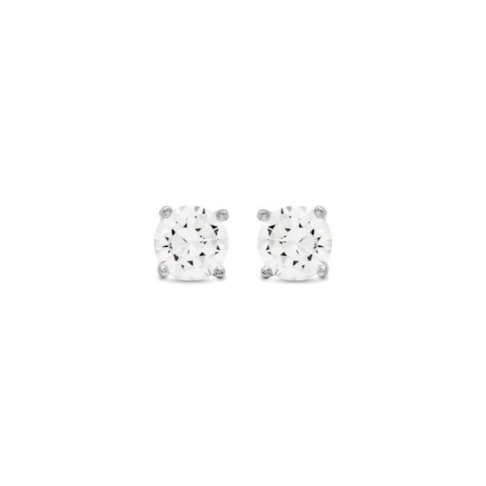 Boucles d'oreilles de base Luxenter en argent 925 et zircon brillant rhodié