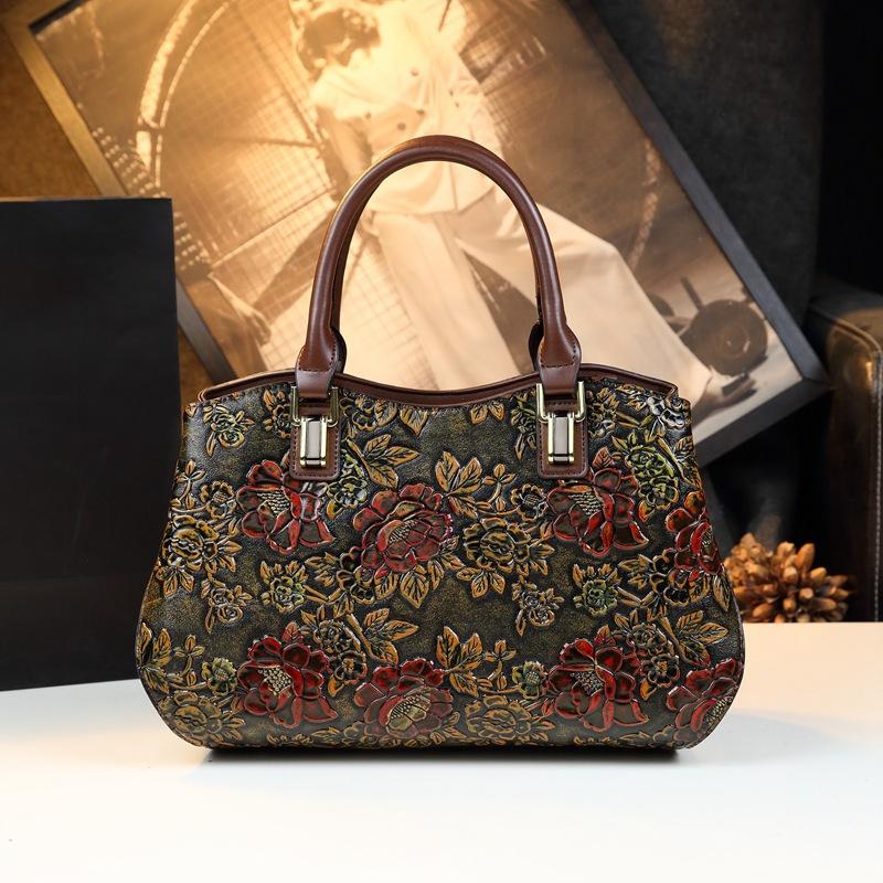 French Light Luxury First-Layer Soft Leather Shoulder Women'S Bag Large-Capacity Soft Leather Mother Handbag Women