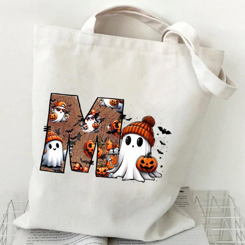 26 Letters Personalized Printing Trend Handbag Commuter Shoulder Bag Canvas Bag