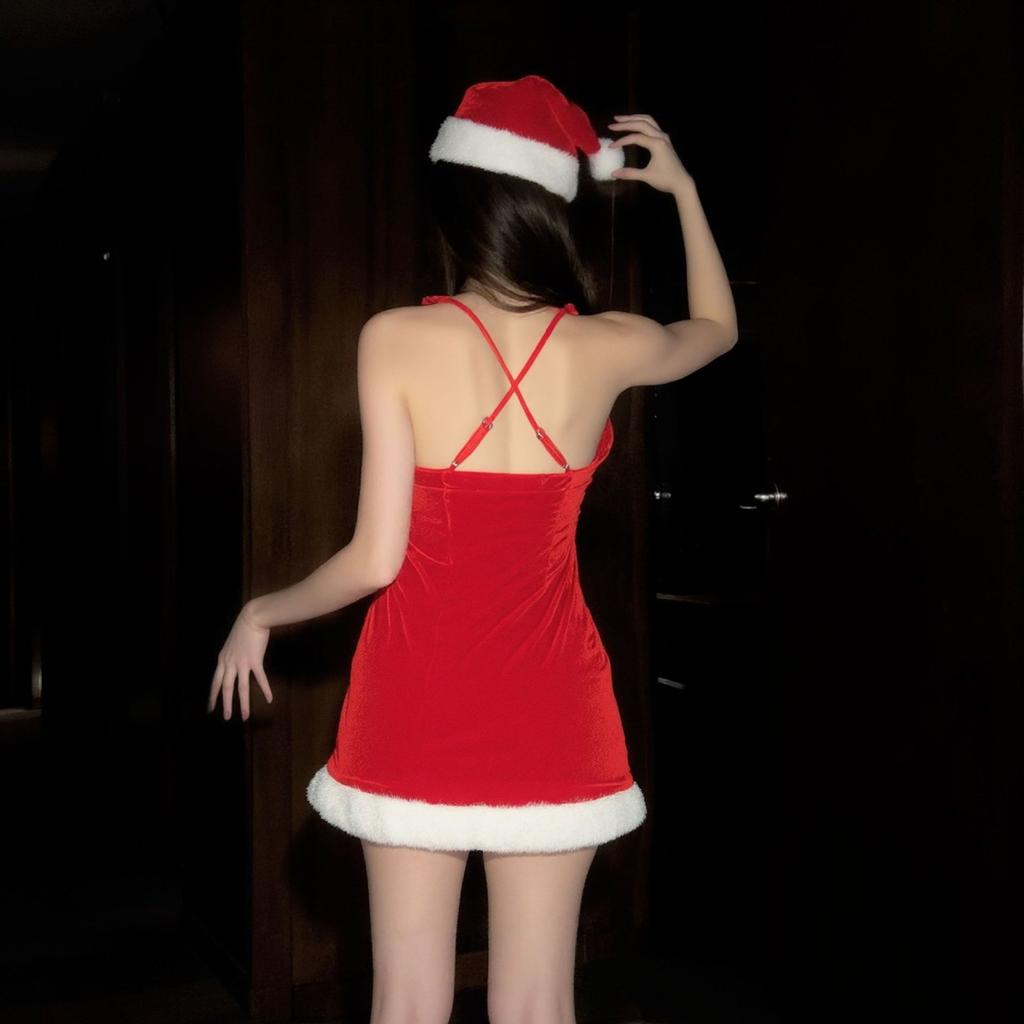 Christmas Cos Velvet Cosplay Sexy Lingerie New Year's Robe