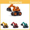 Toy Plastic Excavator For Kids With Inertia Drive And Attachments Movable