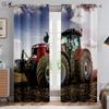 Tractor Farm 3D Printed Curtains Industrial Style Polyester Fiber Curtains Living Room Bedroom Kitchen Decorative Curtains 2PCS