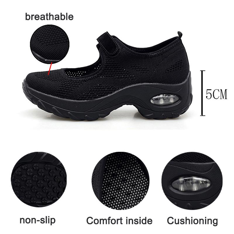 Damskie Sneakersy Letnie Siateczkowe Sportowe Damskie Buty Białe Tenisowe Sneakersy na Platformie Damskie Amortyzowane Wygodne Damskie Mokasyny